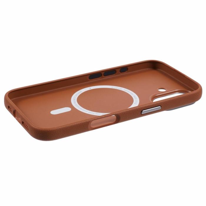 X-Level - X-LEVEL iPhone 16 Skal MagSafe PU Läder Hård PC - Brun