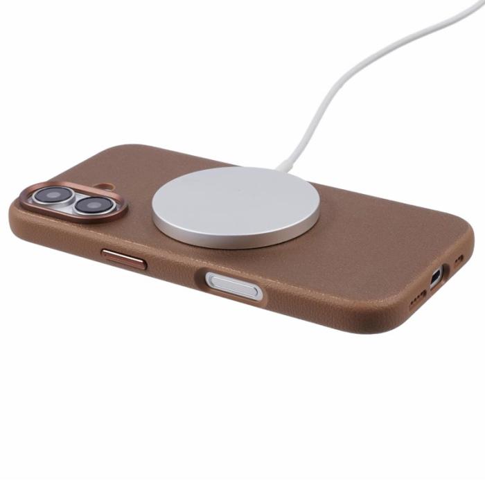 X-Level - X-LEVEL iPhone 16 Skal MagSafe PU Läder Hård PC Titanium Gold