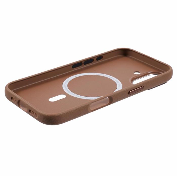 X-Level - X-LEVEL iPhone 16 Skal MagSafe PU Läder Hård PC Titanium Gold