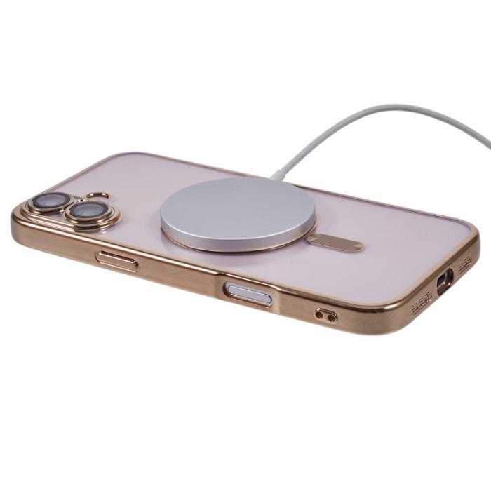 X-Level - X-LEVEL iPhone 16 Skal MagSafe TPU Klar med Linsskydd - Guld
