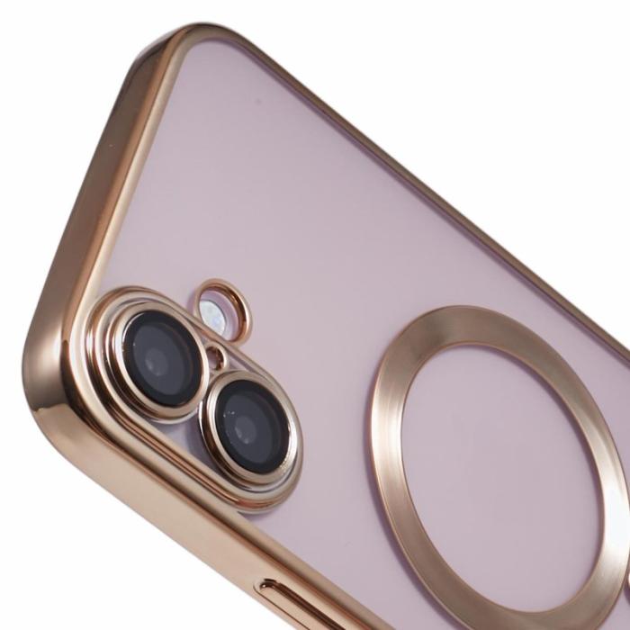 X-Level - X-LEVEL iPhone 16 Skal MagSafe TPU Klar med Linsskydd - Guld