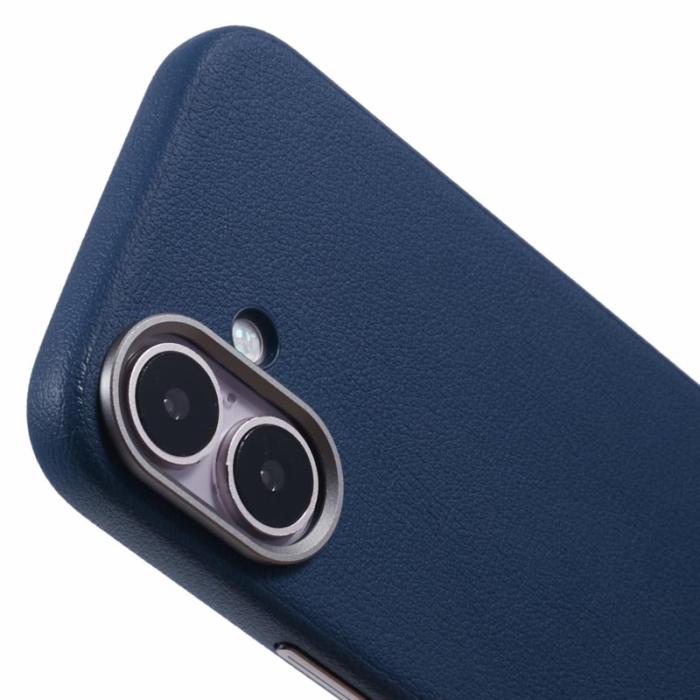 X-Level - X-LEVEL iPhone 16 Skal PU Läder Hård PC Stöttålig Blå