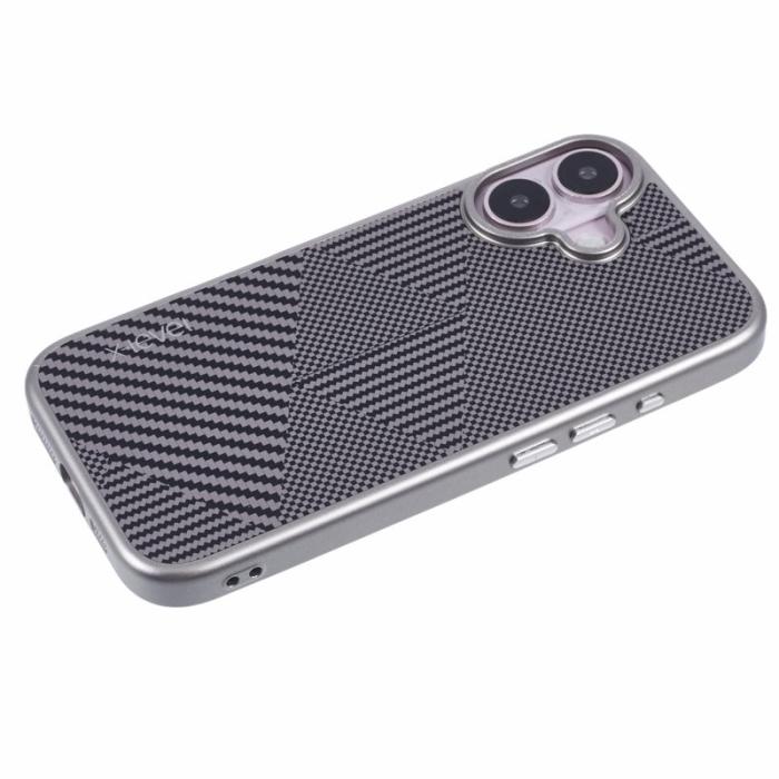 X-Level - X-LEVEL iPhone 16 Skal Rhombus Splicing Hård PC Titanium Grey