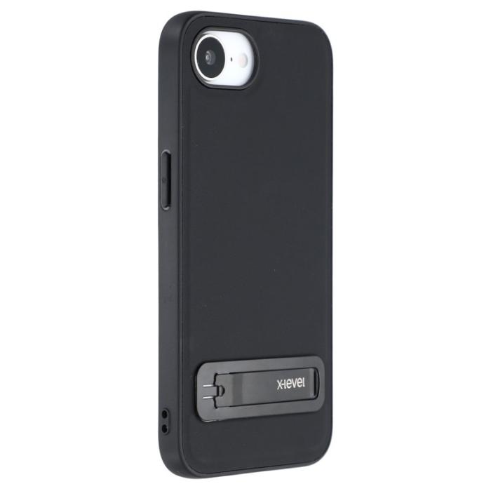 X-Level - X-LEVEL iPhone 16e Fodral Läderbelagd PC TPU Svart