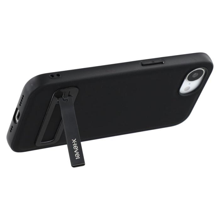 X-Level - X-LEVEL iPhone 16e Fodral Läderbelagd PC TPU Svart