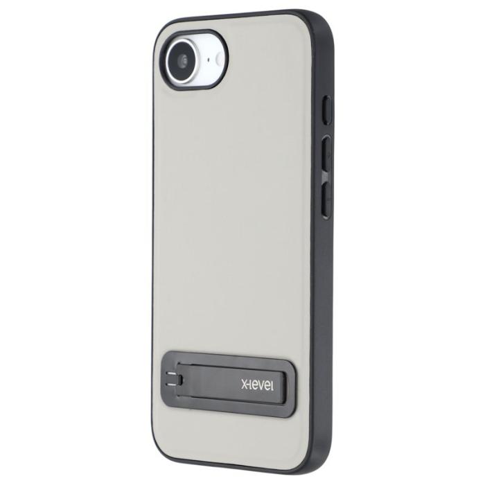 X-Level - X-LEVEL iPhone 16e Skal Läderbelagd PC TPU Grå