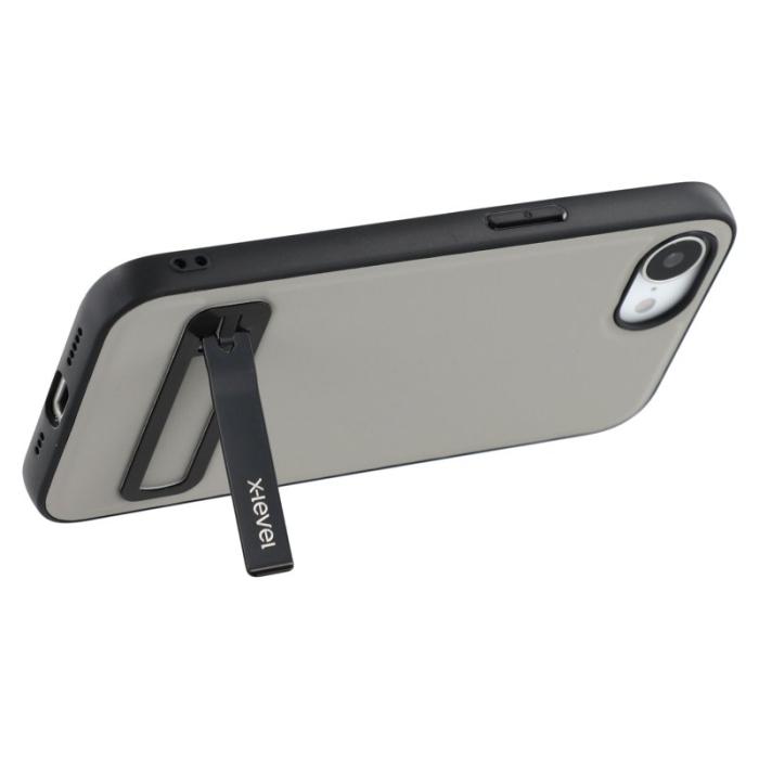 X-Level - X-LEVEL iPhone 16e Skal Läderbelagd PC TPU Grå