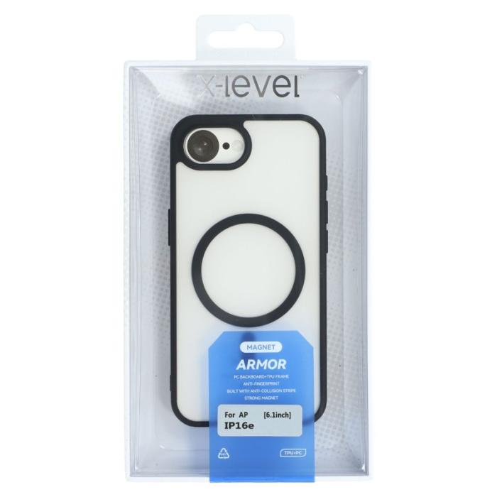 X-Level - X-LEVEL iPhone 16e Skal Magnetiskt PC + TPU Matt Svart