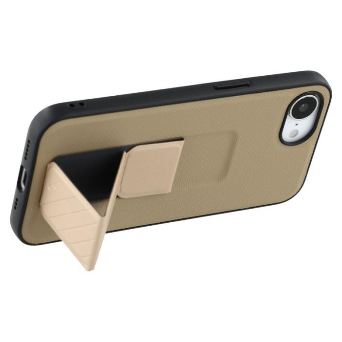 X-Level - X-LEVEL iPhone 16e Skal med Kickstand TPU + PU - Guld