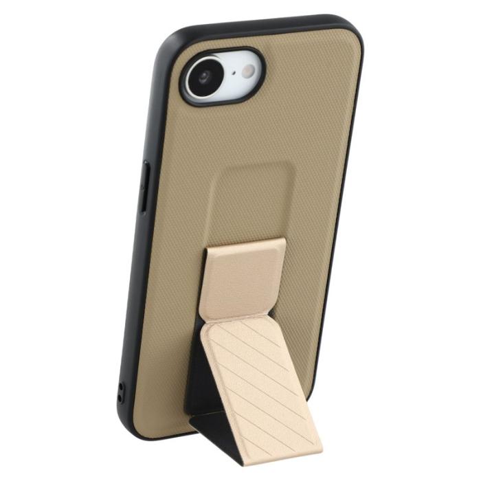 X-Level - X-LEVEL iPhone 16e Skal med Kickstand TPU + PU - Guld
