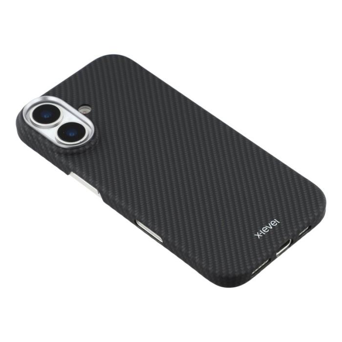 X-Level - X-LEVEL iPhone 17 Skal Kolfiber Textur Hård PC Svart