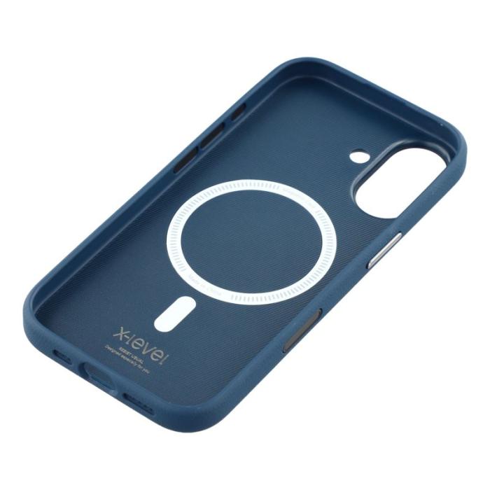 X-Level - X-LEVEL iPhone 17 Skal MagSafe PU Läder Hård PC Blå