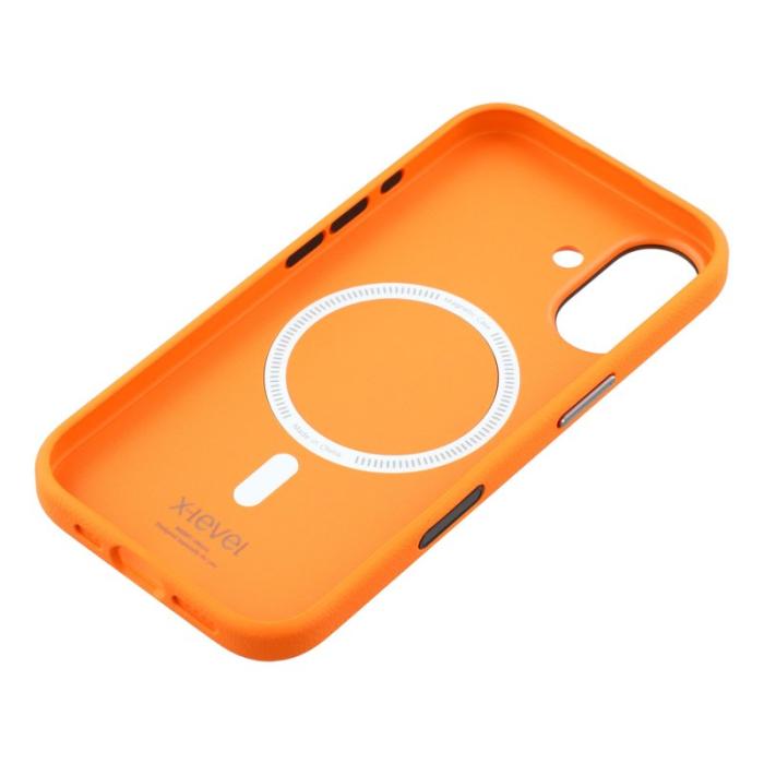 X-Level - X-LEVEL iPhone 17 Skal MagSafe PU Läder Hård PC - Orange