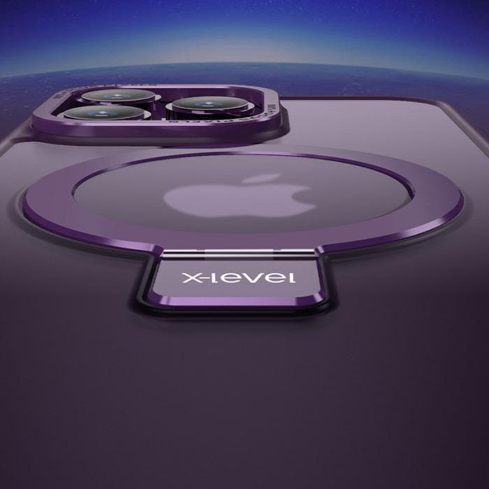 X-Level - X-LEVEL Kickstand Fodral iPhone 15 Pro Max Transparent Vit