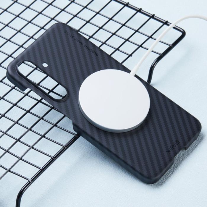 X-Level - X-LEVEL Samsung Galaxy S24+ Skal Kolfiber Magnetisk Svart