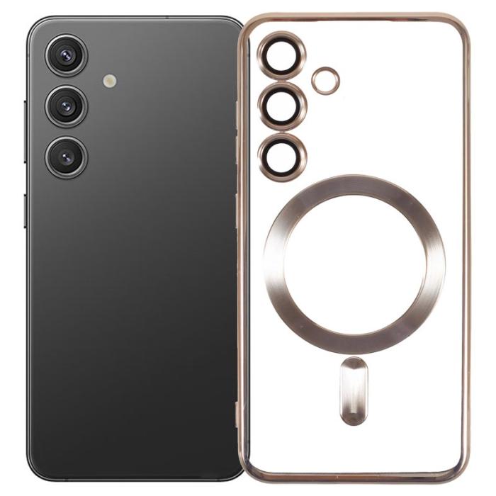 X-Level - X-LEVEL Samsung Galaxy S24+ Skal Magnetisk Guld Full Lens Skydd