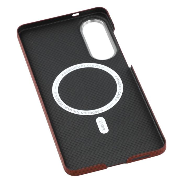X-Level - X-LEVEL Samsung Galaxy S25 Edge Skal MagSafe Kolfiber Röd