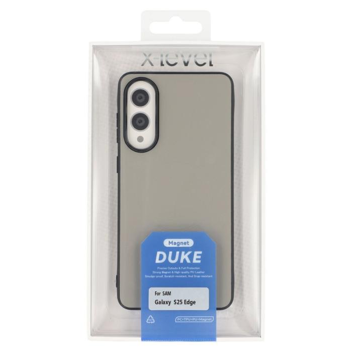 X-Level - X-LEVEL Samsung Galaxy S25 Edge Skal MagSafe PC TPU PU Grå
