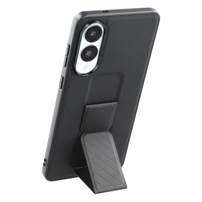 X-Level - X-LEVEL Samsung Galaxy S25 Edge Skal med Ställ - Svart