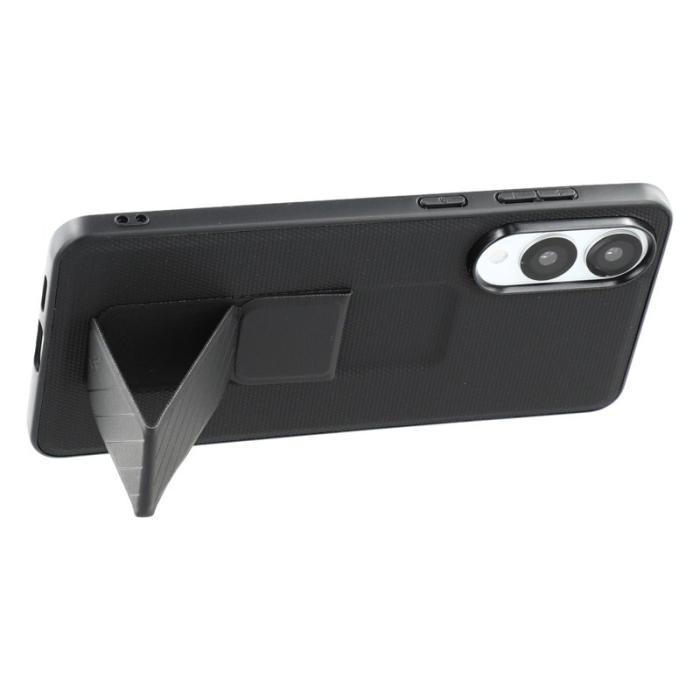 X-Level - X-LEVEL Samsung Galaxy S25 Edge Skal med Ställ - Svart