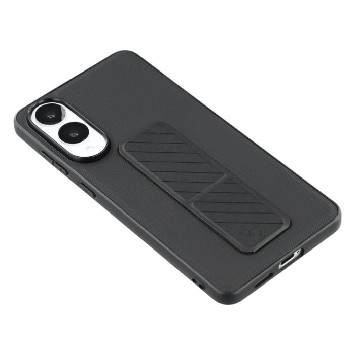 X-Level - X-LEVEL Samsung Galaxy S25 Edge Skal med Ställ - Svart