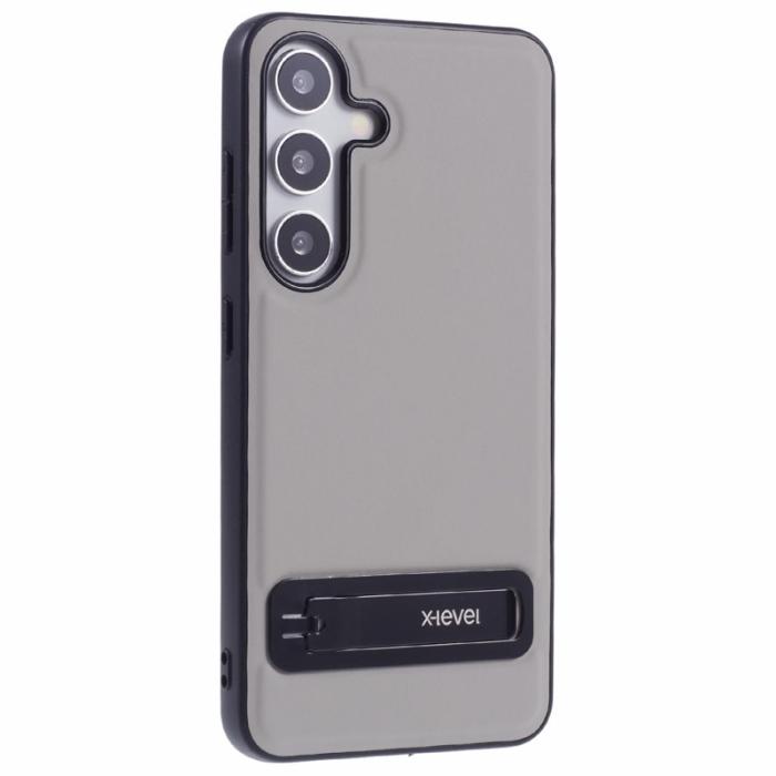 X-Level - X-LEVEL Samsung Galaxy S25+ Skal Läder Coated TPU Grå