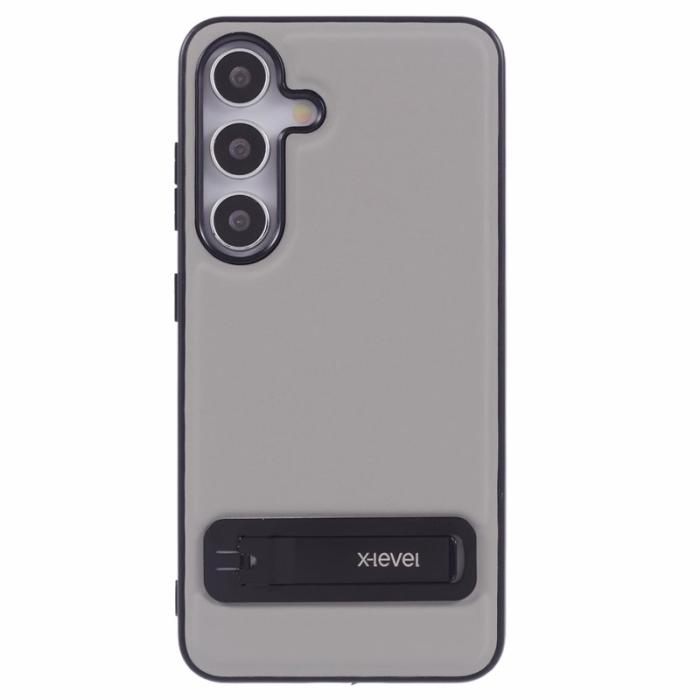 X-Level - X-LEVEL Samsung Galaxy S25+ Skal Läder Coated TPU Grå