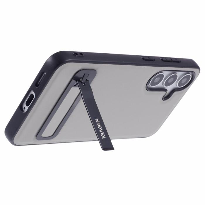 X-Level - X-LEVEL Samsung Galaxy S25+ Skal Läder Coated TPU Grå