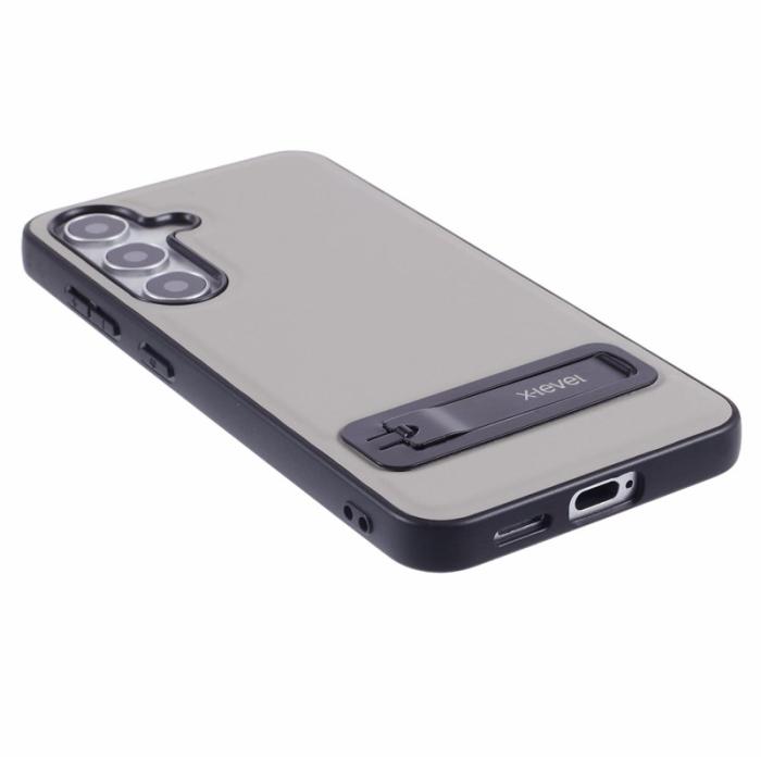 X-Level - X-LEVEL Samsung Galaxy S25+ Skal Läder Coated TPU Grå