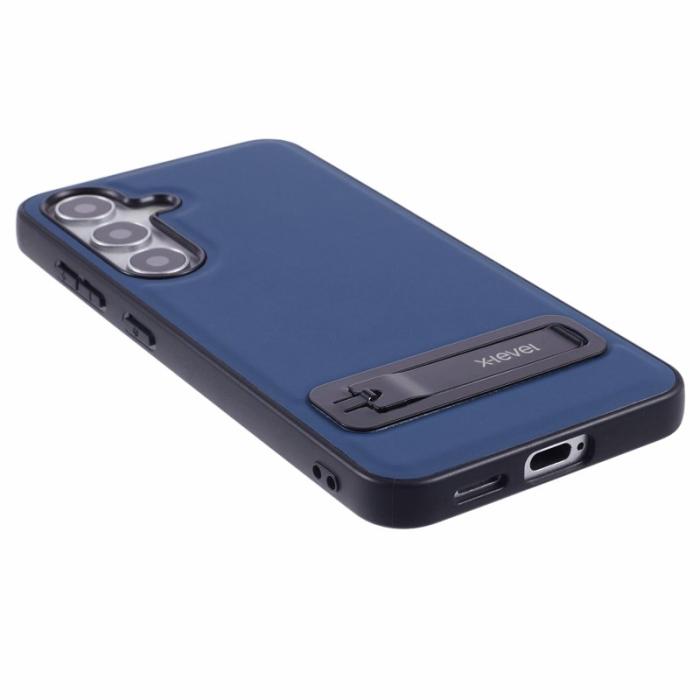 X-Level - X-LEVEL Samsung Galaxy S25+ Skal Läderbelagt TPU Blå