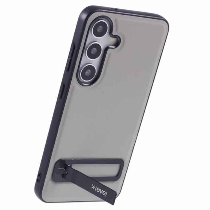 X-Level - X-LEVEL Samsung Galaxy S25 Skal Läderbelagt TPU Grå