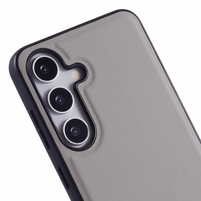 X-Level - X-LEVEL Samsung Galaxy S25 Skal Läderbelagt TPU Grå
