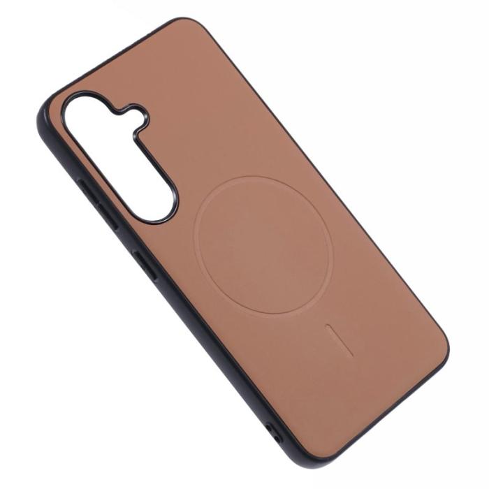 X-Level - X-LEVEL Samsung Galaxy S25 Skal MagSafe PC+TPU+PU Desert Gold