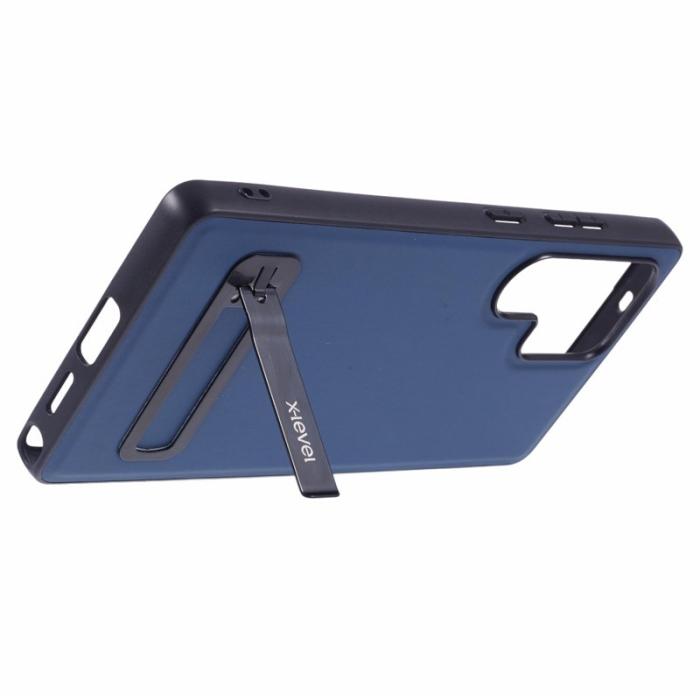 X-Level - X-LEVEL Samsung Galaxy S25 Ultra Skal Läderbelagd Blå