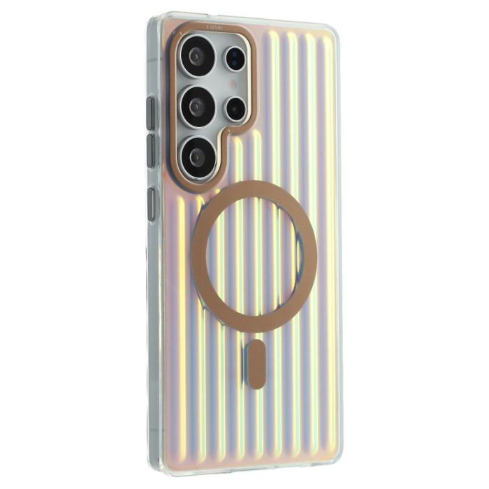 X-Level - X-LEVEL Samsung Galaxy S25 Ultra Skal MagSafe Corrugated Gold