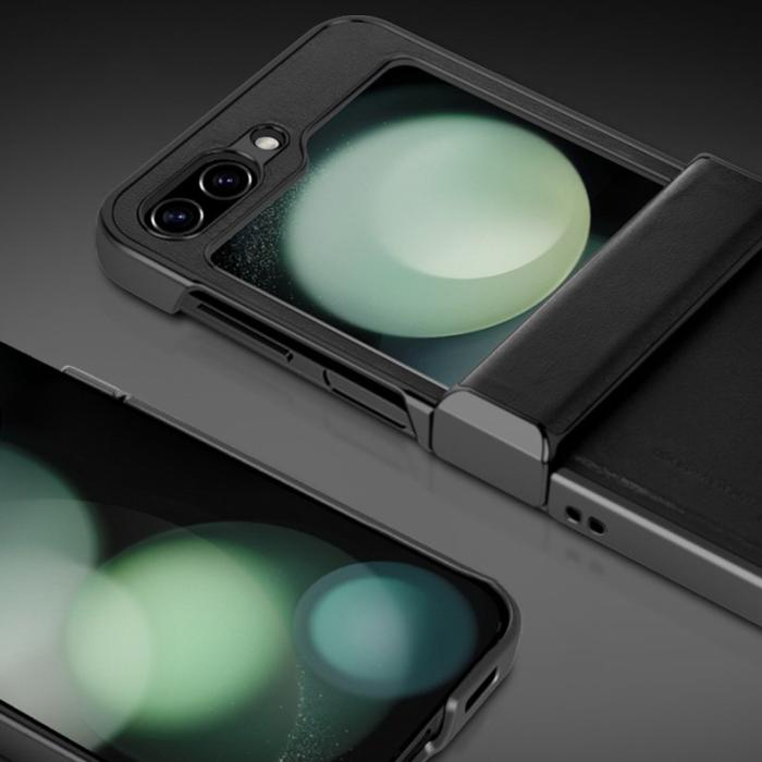 X-Level - X-LEVEL Samsung Galaxy Z Flip5 Fodral PU Läder Svart