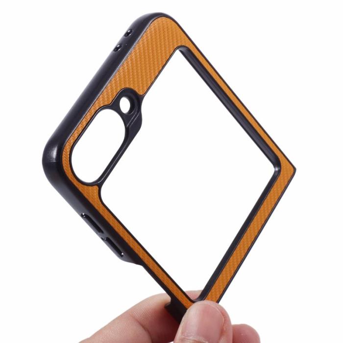 X-Level - X-LEVEL Samsung Galaxy Z Flip7 FE Fodral Carbon Fiber Orange