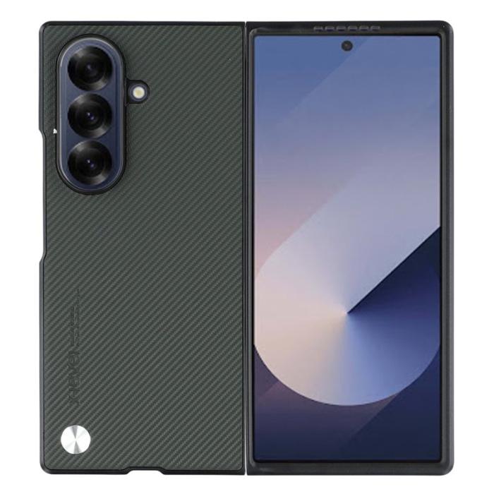 X-Level - X-LEVEL Samsung Galaxy Z Fold7 Fodral Kolfiber PU Läder Grön
