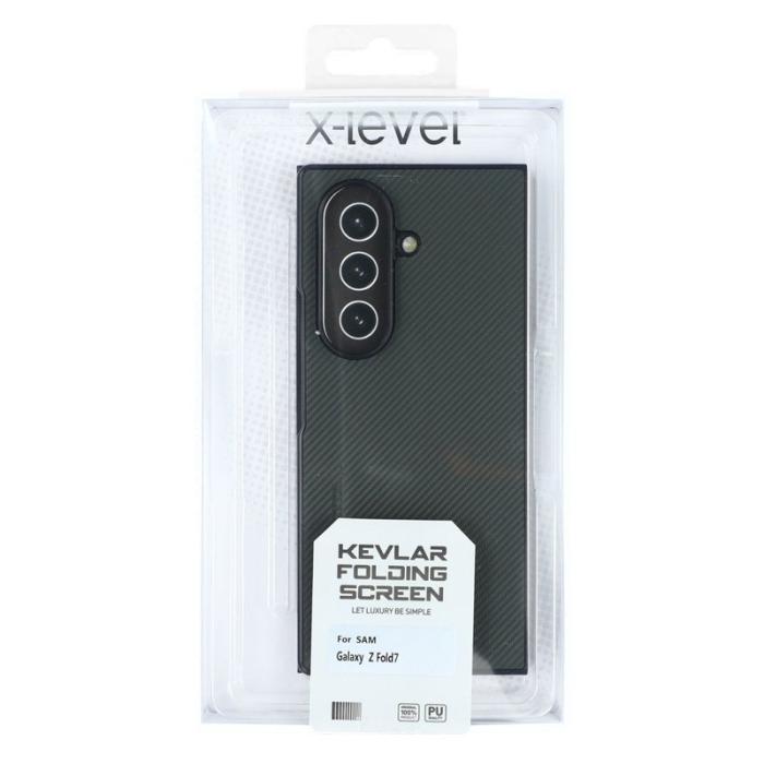 X-Level - X-LEVEL Samsung Galaxy Z Fold7 Fodral Kolfiber PU Läder Grön