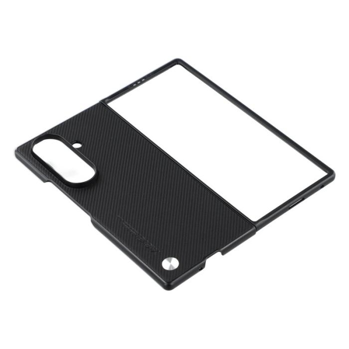 X-Level - X-LEVEL Samsung Galaxy Z Fold7 Fodral Kolfiber PU Läder Svart