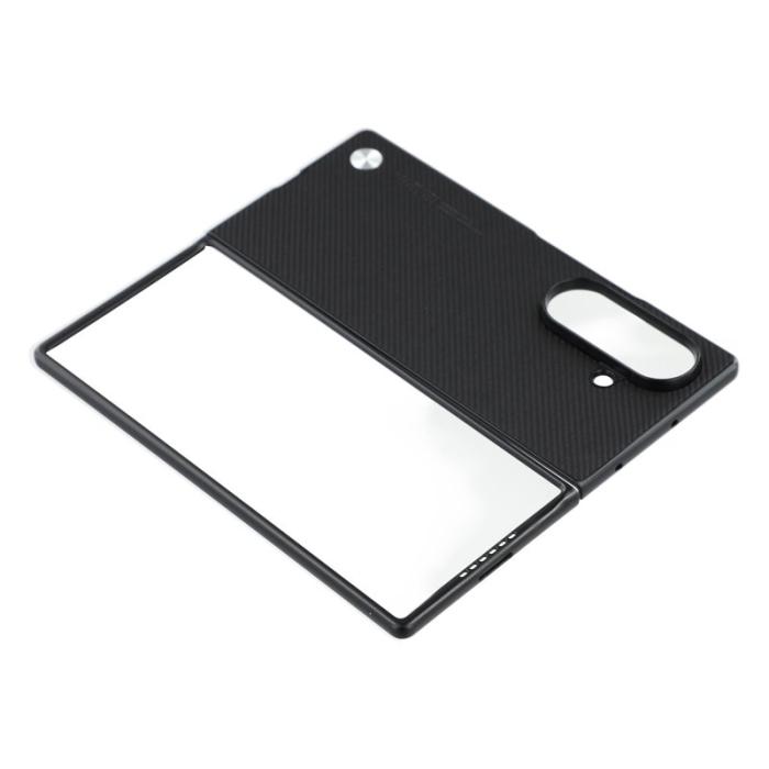 X-Level - X-LEVEL Samsung Galaxy Z Fold7 Fodral Kolfiber PU Läder Svart