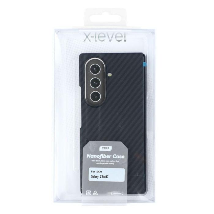 X-Level - X-LEVEL Samsung Galaxy Z Fold7 Fodral Kolfiber Svart