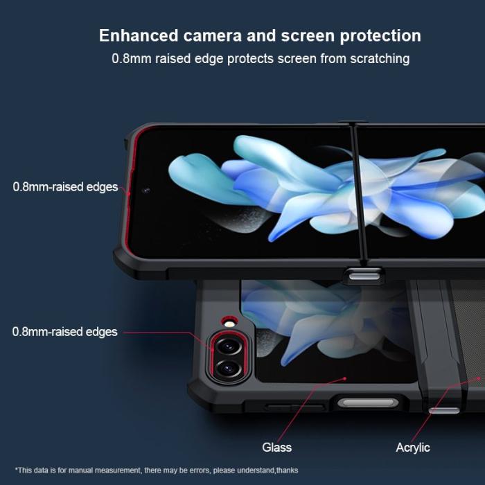 XUNDD - XUNDD Galaxy Z Flip5 Skal i Akryl+TPU med Glas - Svart