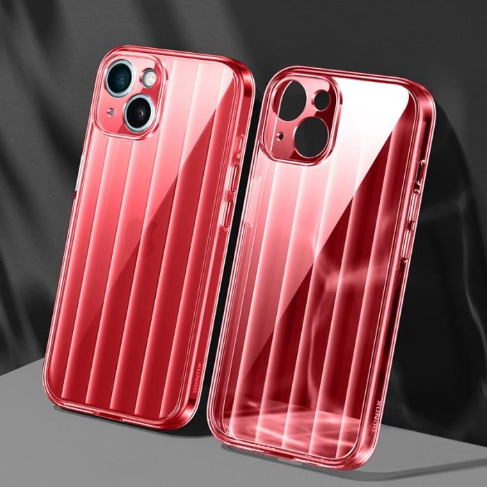 XUNDD - XUNDD Greya Series iPhone 15 Plus Skal Transparent Röd
