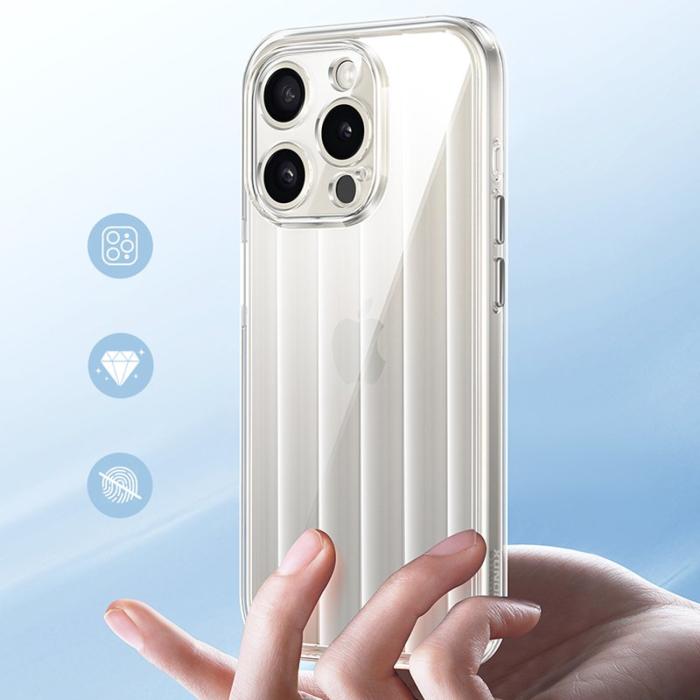 XUNDD - XUNDD Greya Series iPhone 15 Pro Skal Transparent Vertikala Ränder