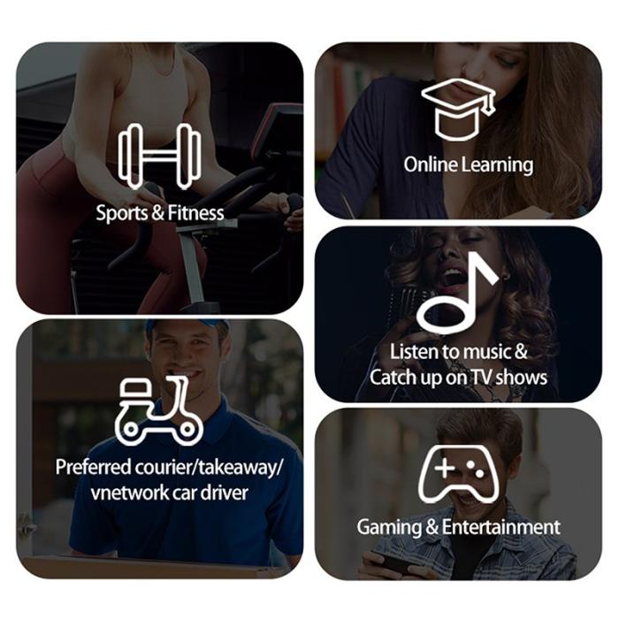 XUNDD - XUNDD H001 ENC Bluetooth Hörlurar Trådlösa Svart