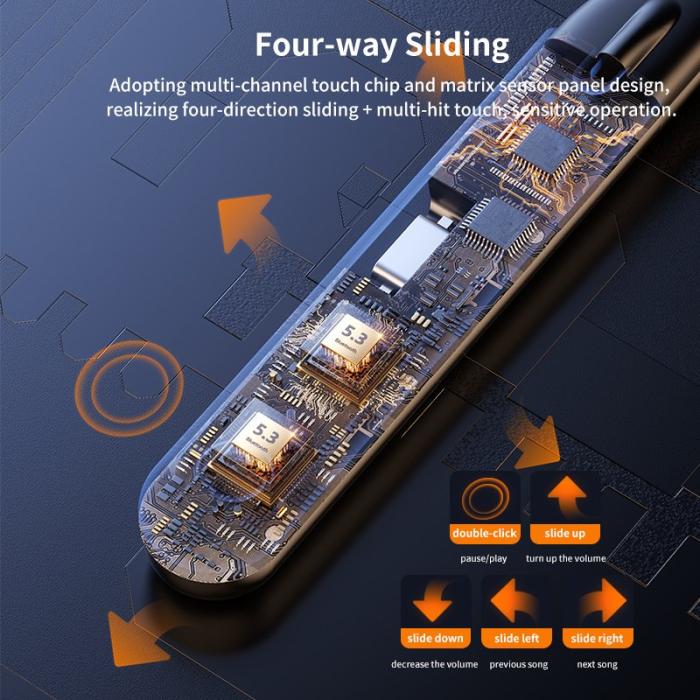 XUNDD - XUNDD H002 Bluetooth-hörlurar med smart touch, svart