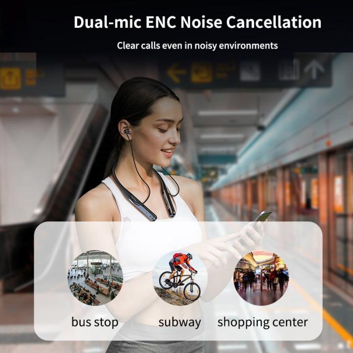 XUNDD - XUNDD H002 Trådlösa Hörlurar med Nackmontering Svart