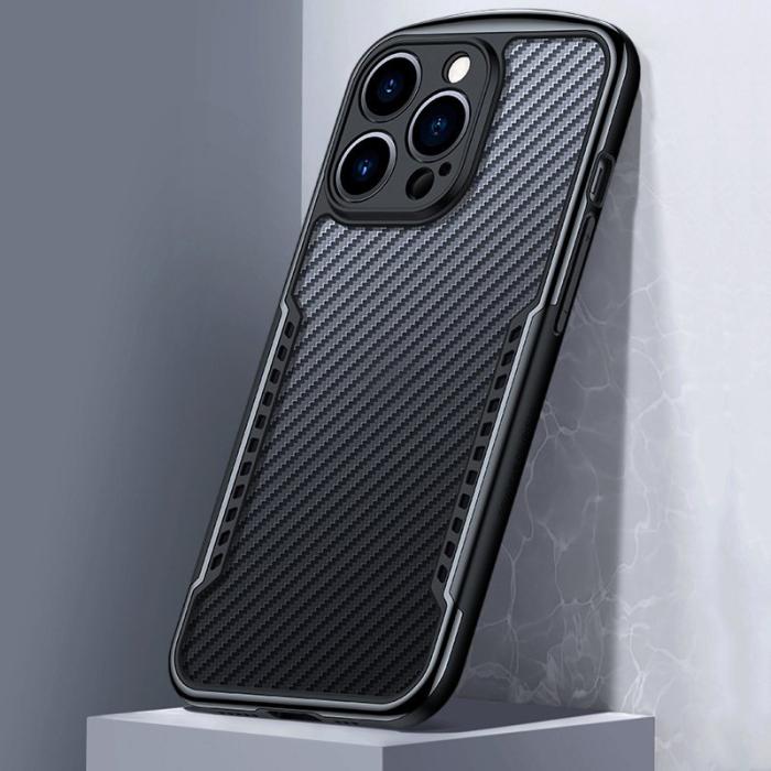 XUNDD - XUNDD iPhone 13 Pro Max Skal Anti-drop Svart Carbon Fiber