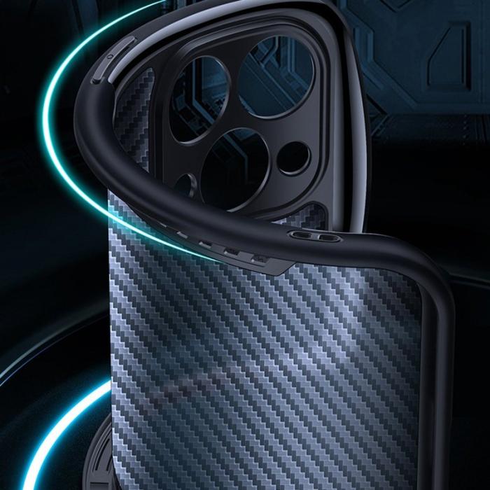 XUNDD - XUNDD iPhone 13 Pro Max Skal Anti-drop Svart Carbon Fiber